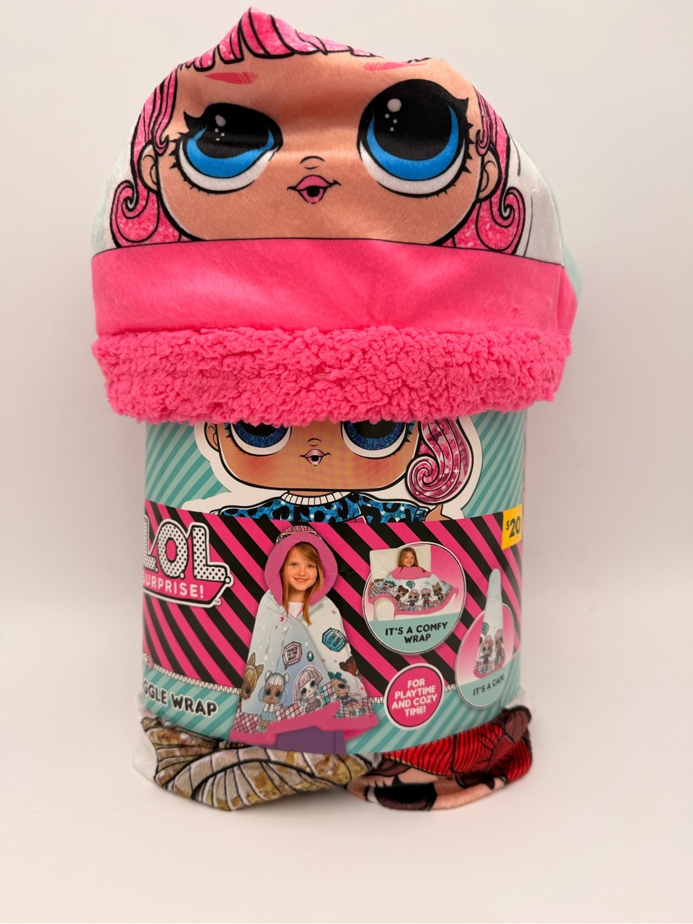 L.O.L. Surprise! Pink and Blue Hooded Cozy Wrap 40” x 55”
